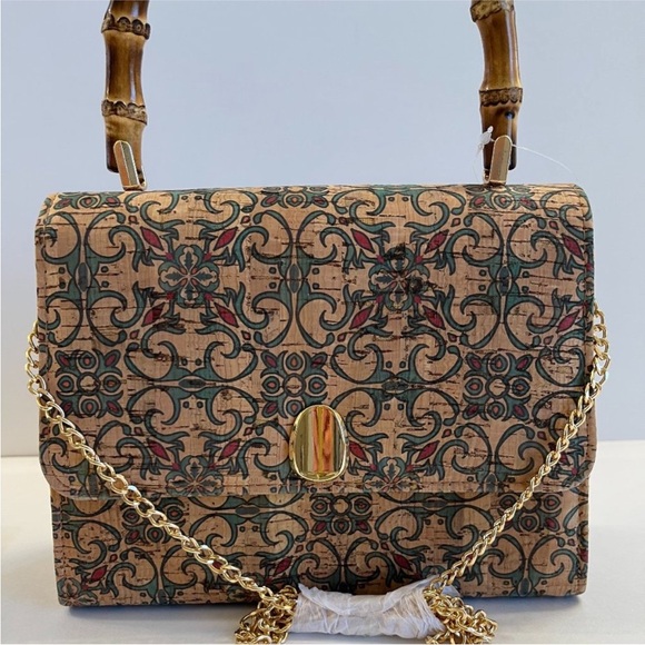 Savanna Cork Purse with Bamboo Handle - Picture 4 of 5